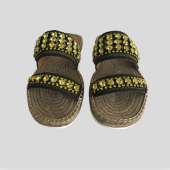 New with box SEE BY CHLOE Kaori Embellished Slide Sandals Size 6 - Picture 9 of 14